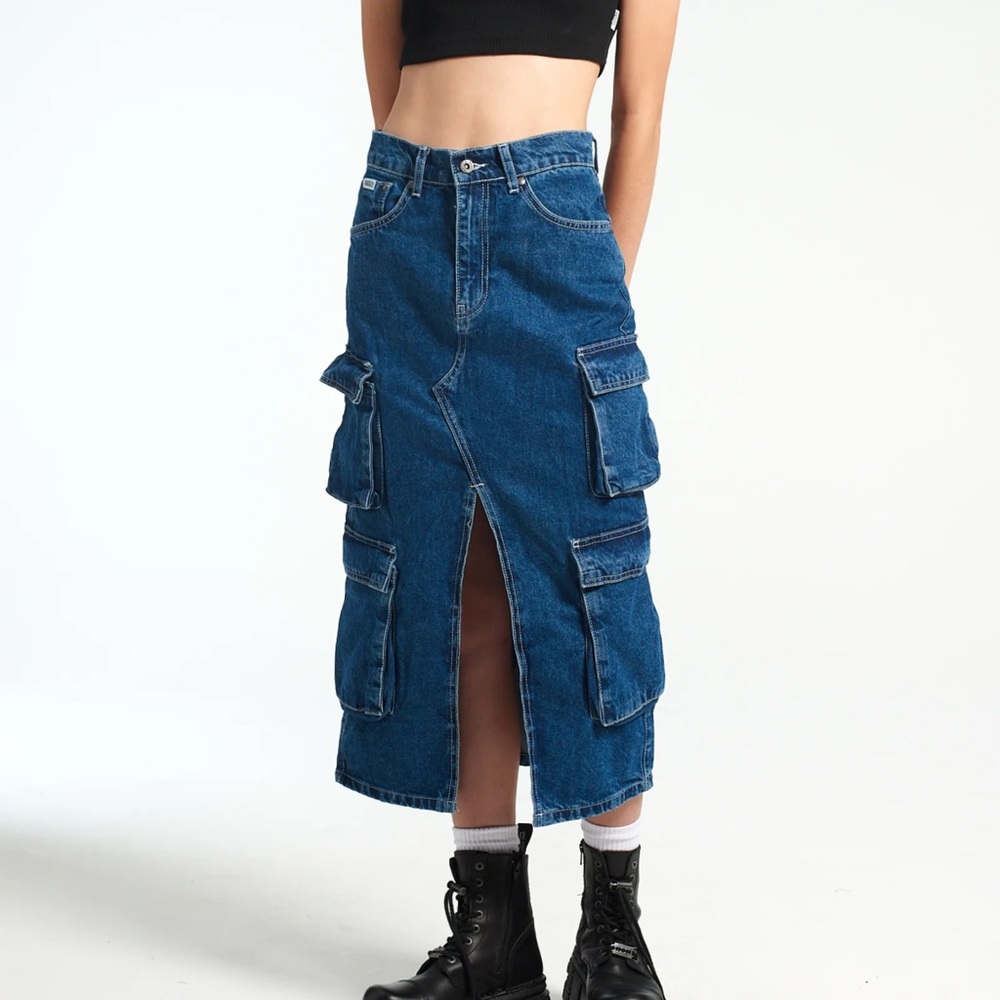 The Ragged Priest Denim cargo skirt